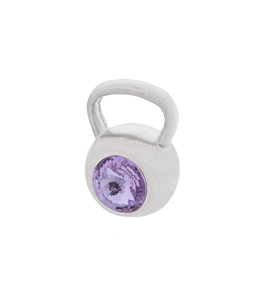 Fit Kolekcja - Zawieszka na łańcuszek srebrny KETTLEBELL SWAROVSKI Violet