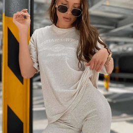 Chiara Wear - T-shirt damski oversize CALIFORNIA - konopia