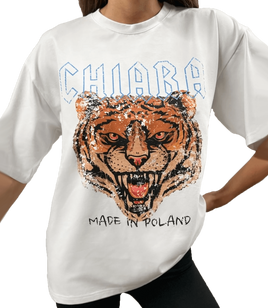 Chiara Wear - T-shirt oversize ROAR - white