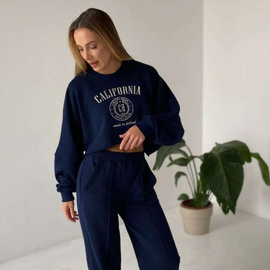 Chiara Wear - Women's SHORT Sweatshirt CALIFORNIA - navy-beige