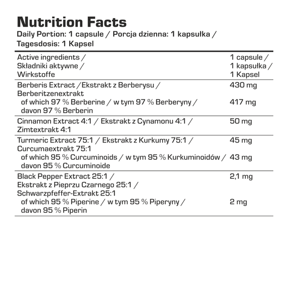 7Nutrition - Berberine HCL PLUS - 100 vege caps.