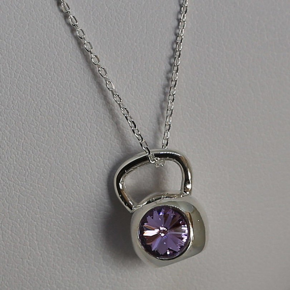 Fit Kolekcja - Sterling Silver Pendant KETTLEBELL SWAROVSKI Violet