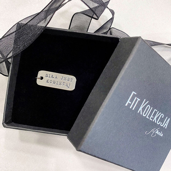 Fit Kolekcja - Oxidised Sterling Silver STRENGTH IS A WOMAN Charm