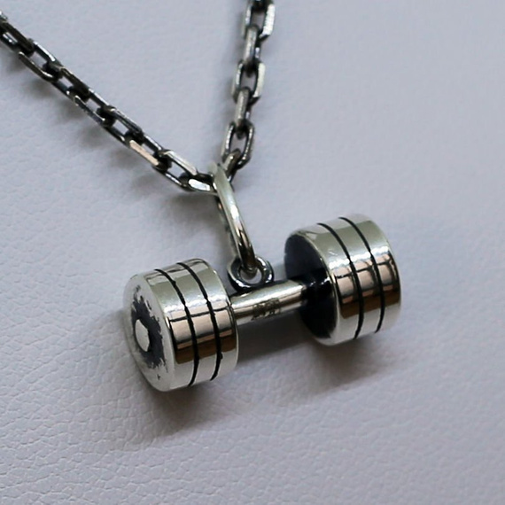 Fit Kolekcja - Oxidised Sterling Silver Pendant DUMBBELL 004