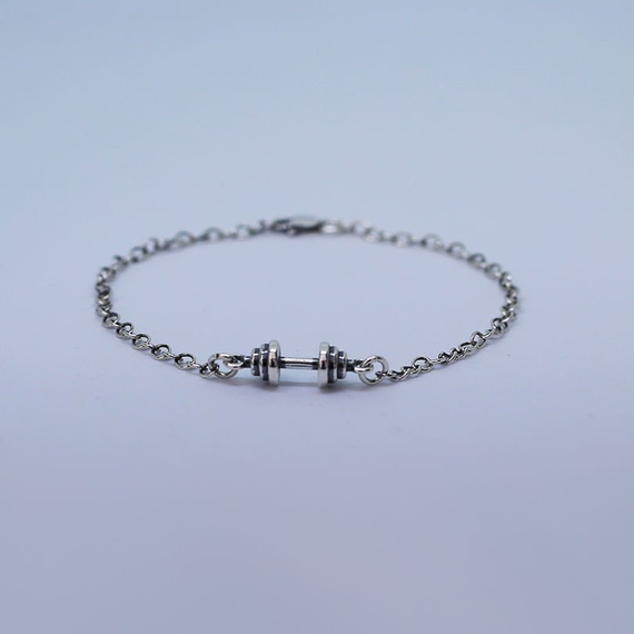 Fit Kolekcja - MINI DUMBBELL Bracelet - Oxidised Sterling Silver
