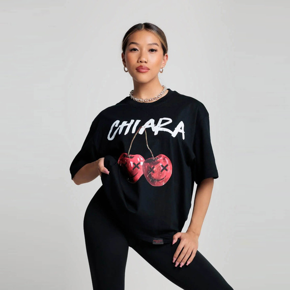 Chiara Wear - T-shirt oversize CHERRY - black