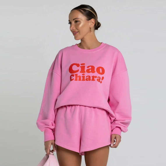 Chiara Wear - Women's Oversize Sweatshirt CIAO CHIARA - pink