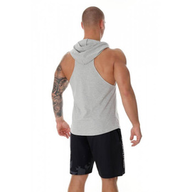 Poundout - Sleeveless Hoodie Tank Top BARBELLS grey