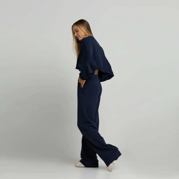 Chiara Wear - Women's SHORT Sweatshirt CALIFORNIA - navy-beige