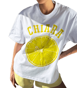 Chiara Wear - T-shirt oversize LEMON - white