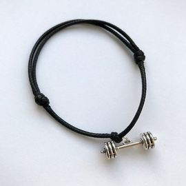 Fit Kolekcja - BARBELL String Bracelet - Black