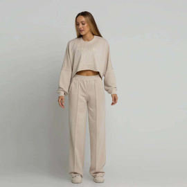 Chiara Wear - Women's SHORT Sweatshirt CALIFORNIA - beige