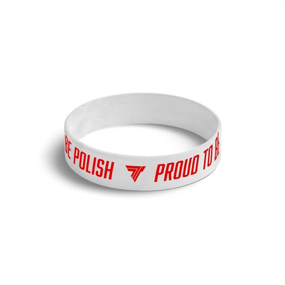 Trec - Opaska na nadgarstek PROUD TO BE POLISH - WHITE